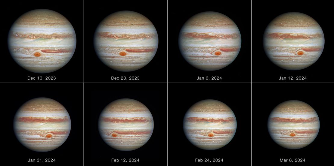 Tracking changes in the storm can help scientists better understand the processes taking place in Jupiter's atmosphere.