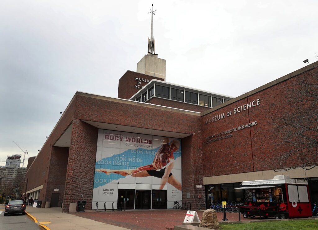 An exterior view of the Museum of Science in 2019.